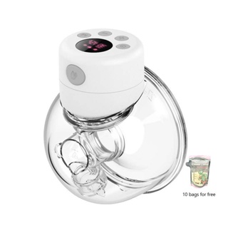 LED digital display S12 HANDSFREE Wearable Breast pump With Timing Function +free 10pcs milk bag #8