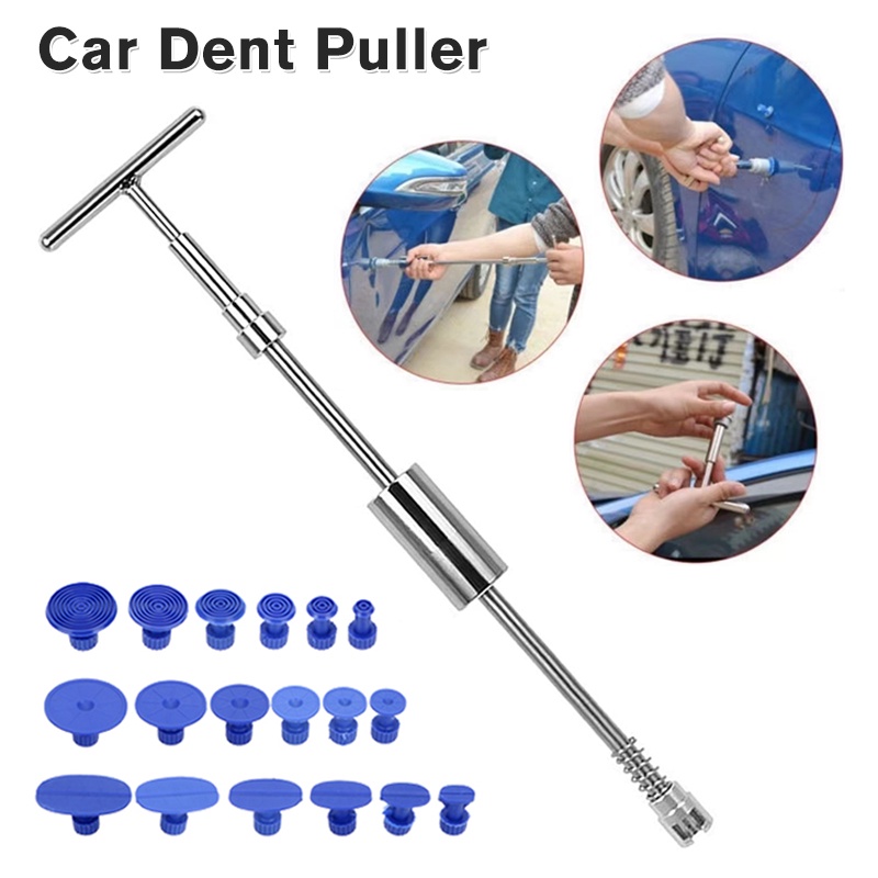 Tbar Pulling Car Dent Puller with 18pcs Dent Removal Pulling Tabs for