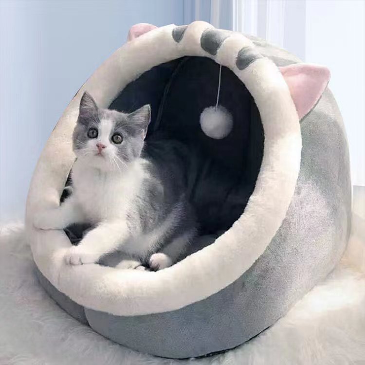 (COD) Removable washable cute cat dog house indoor warm and comfortable pet dog bed kennel