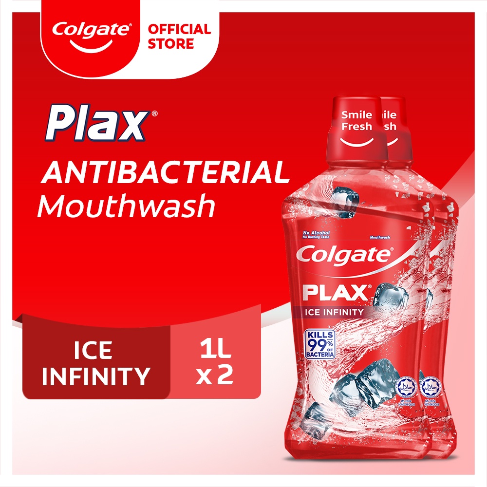 Colgate Plax Antibacterial Mouthwash Ice Infinity Intense Flavor 1L