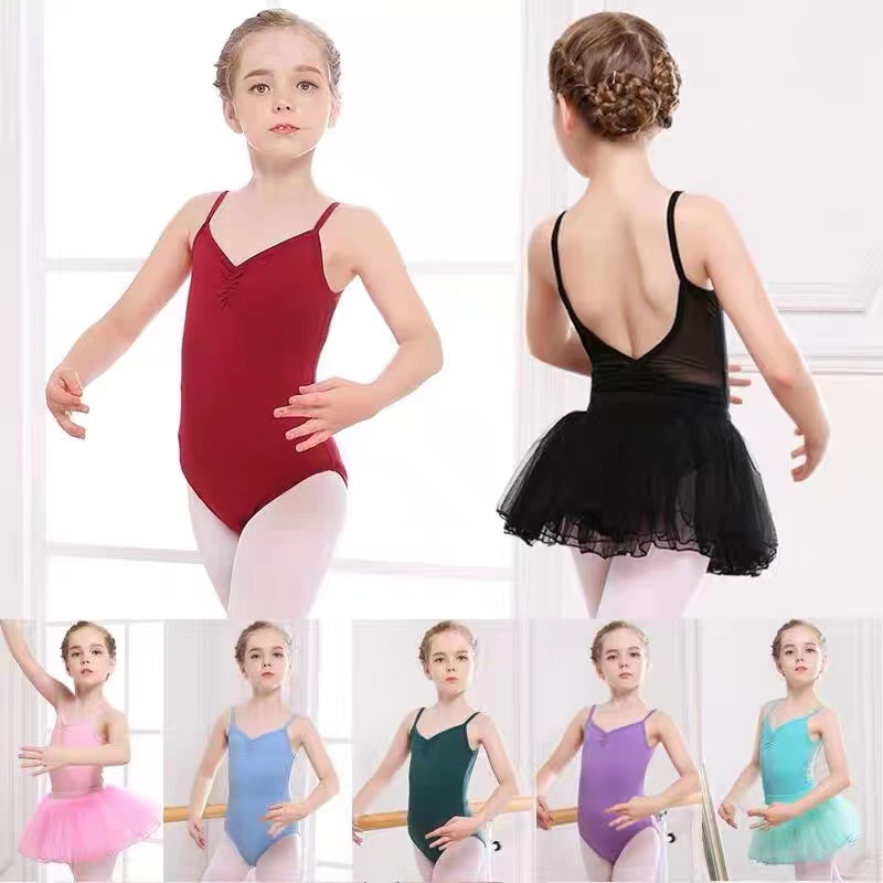 Girls Ballet Leotard Strap Dance Leotard Ballet Costumes Low Back Child