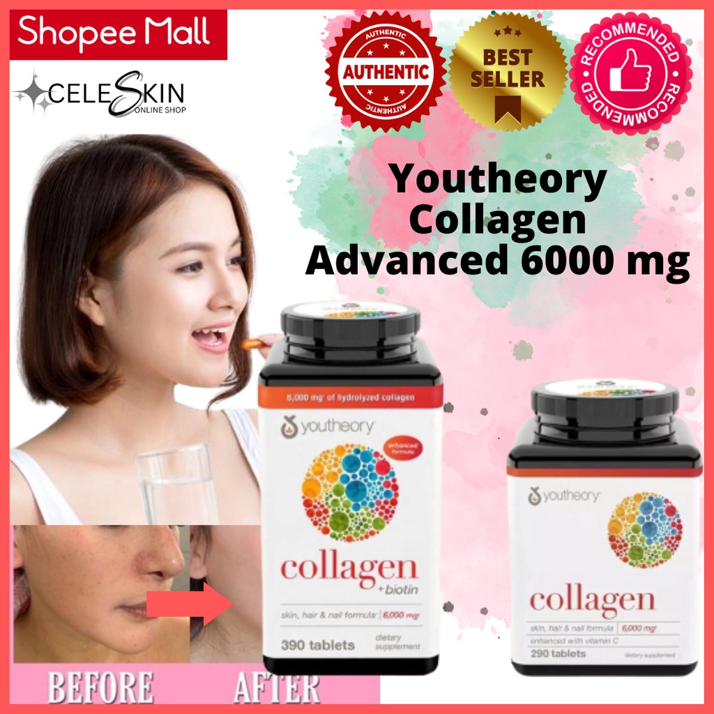 Youtheory Collagen Advanced 6000 mg Tablets 290 Ct | Shopee Philippines