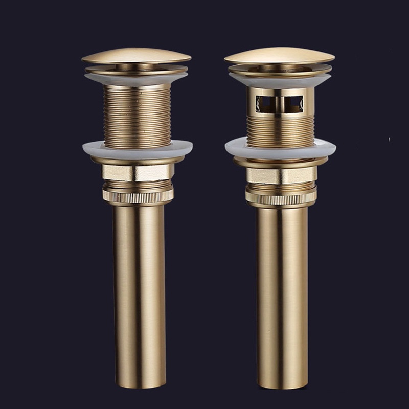 All copper brushed gold spring type washbasin with overflow hole, basin