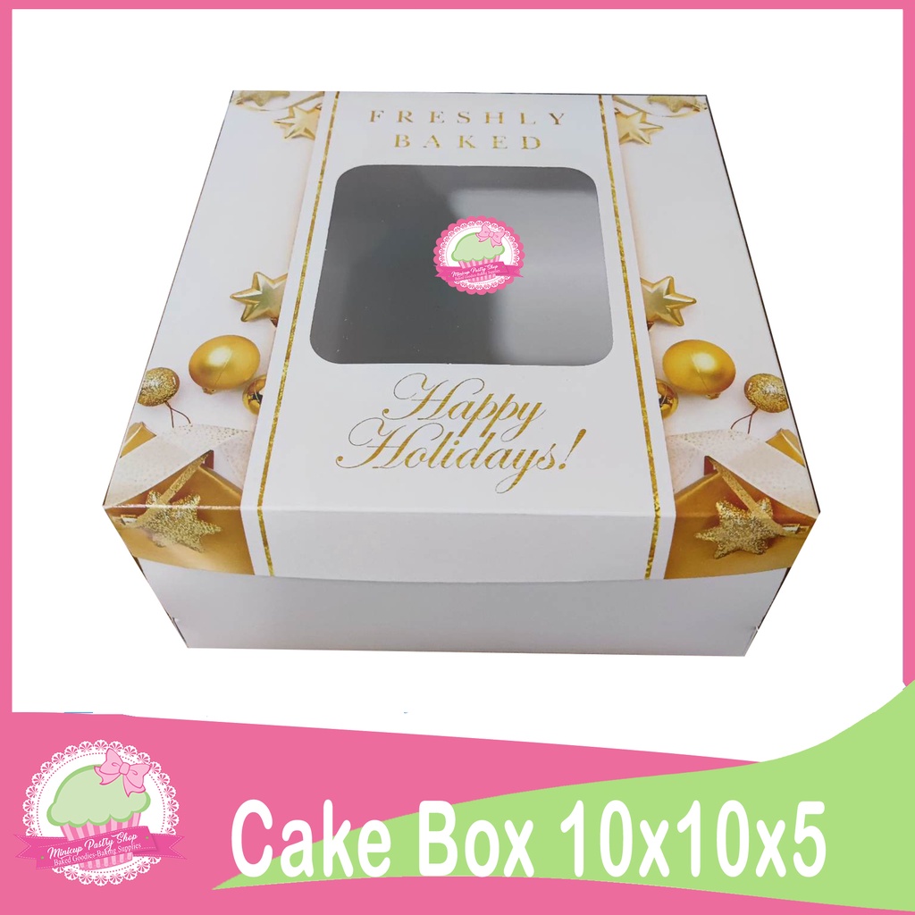 MPS 20 boxes 10x10x5 Christmas Cake Box Thick Boxes Holiday Cake