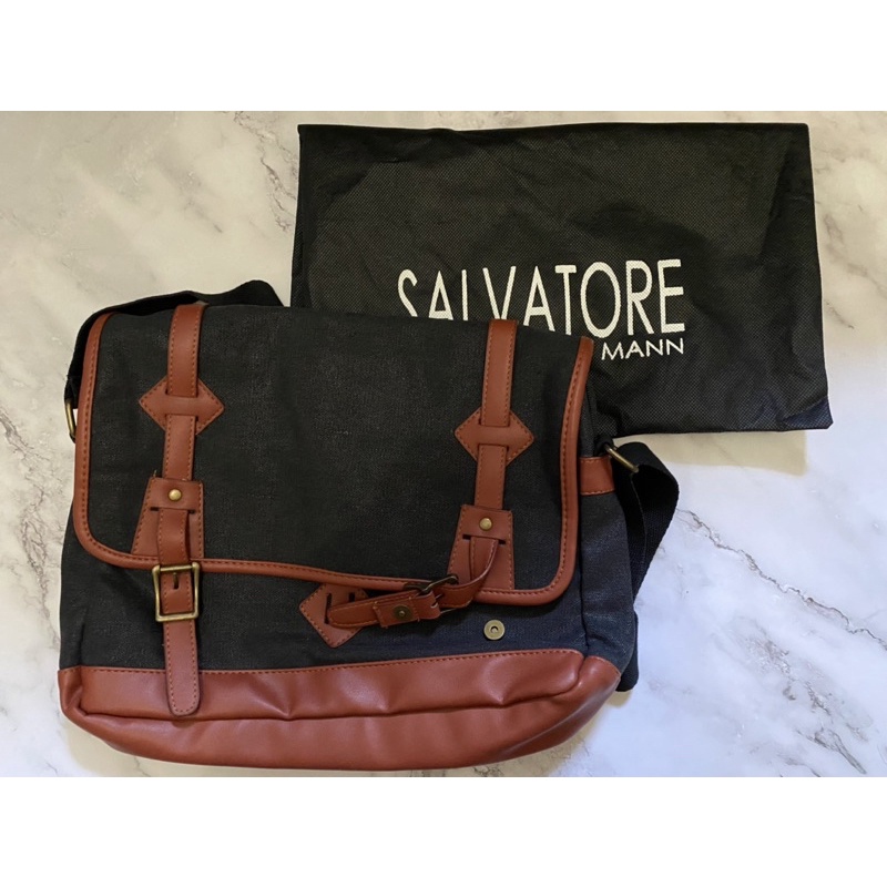 [NEW] Salvatore Mann Messenger Bag Black and Brown (Medium) Shopee
