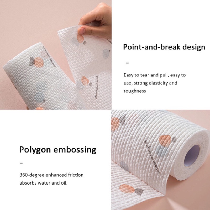 Disposable Clean Lazy Rag Paper Kitchen Oil Absorbent Paper Towels Washable Dish Cloth Dish Towel