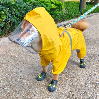 Big Dog Raincoat Waterproof Clothing Dog Rain Jacket Jumpsuit French Bulldog Clothes Welsh Corgi Dog Costume Shiba