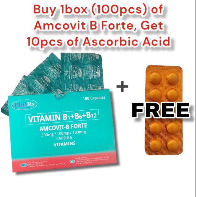 AmcovitB Forte Vitamin B1+B6+B12 500mg Capsule by 100's Shopee