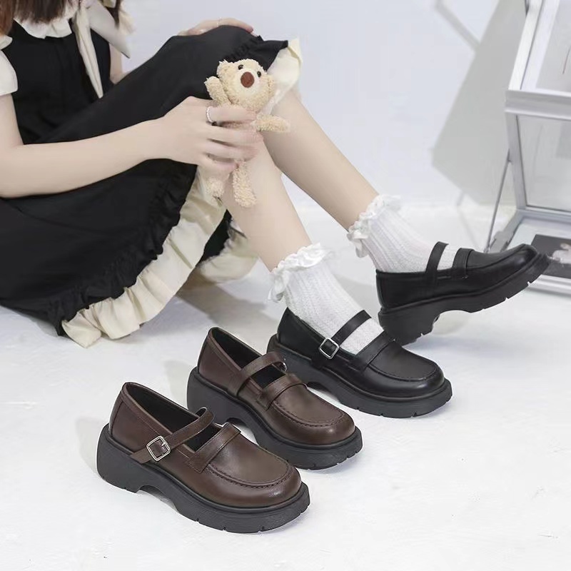 Fashion Lolita High Heels Platform Shoes Japan Mary Janes Retro Girls High Heels Black School
