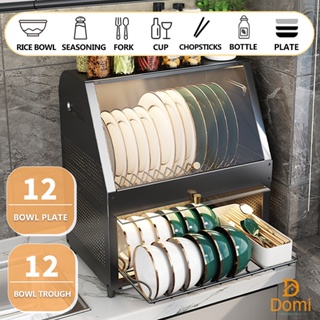 Kitchen dish rack with cover plate organizer cabinet aesthetic