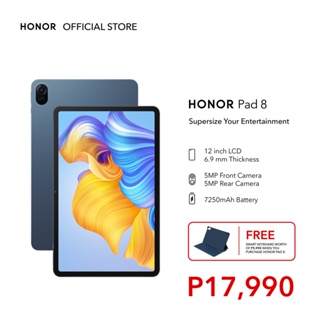 HONOR Pad 8 Tablet | 6GB + 128GB 12-inch HONOR FullView Display | with FREE Smart Keyboard