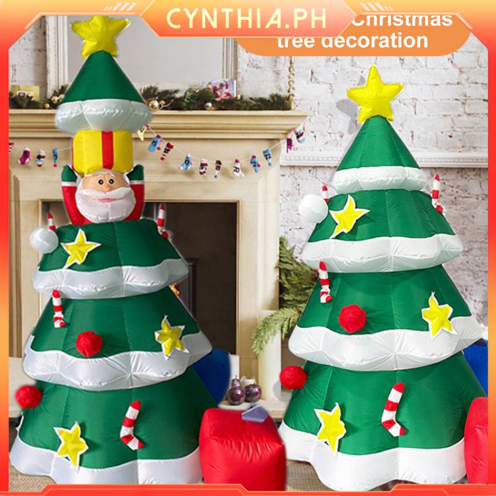 Led Christmas Tree Inflatable Santa Claus Xmas Tree With Lights Lawn