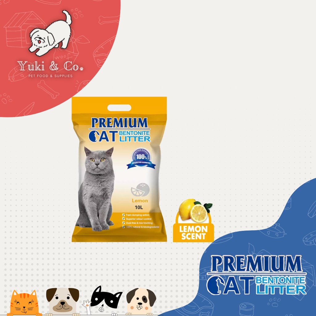 Premium Cat Bentonite Cat Litter Lemon 10L Shopee Philippines