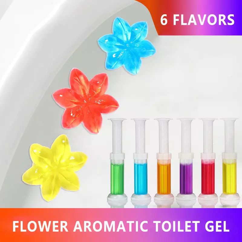 Gel Toilet Bowl Cleaner Flower Stamp Toilet Deodorizing Gel Stamp