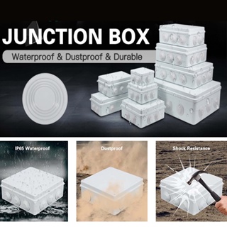 100x100x70mm IP65 Waterproof Outdoor Electrical CCTV Enclosure Square Junction Box White ABS