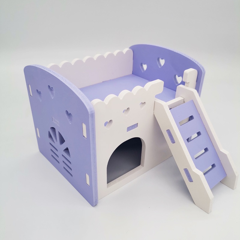 2 Layer Wooden Hamster Nest Sleeping House Luxury Cage Pet DIY Hideout Hut Toy Small Animal Supplies #5