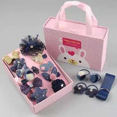 Set of 18pcs Kids Hair Accessories Barrettes clips Baby Girls Headdress Gift with Paperbagnew