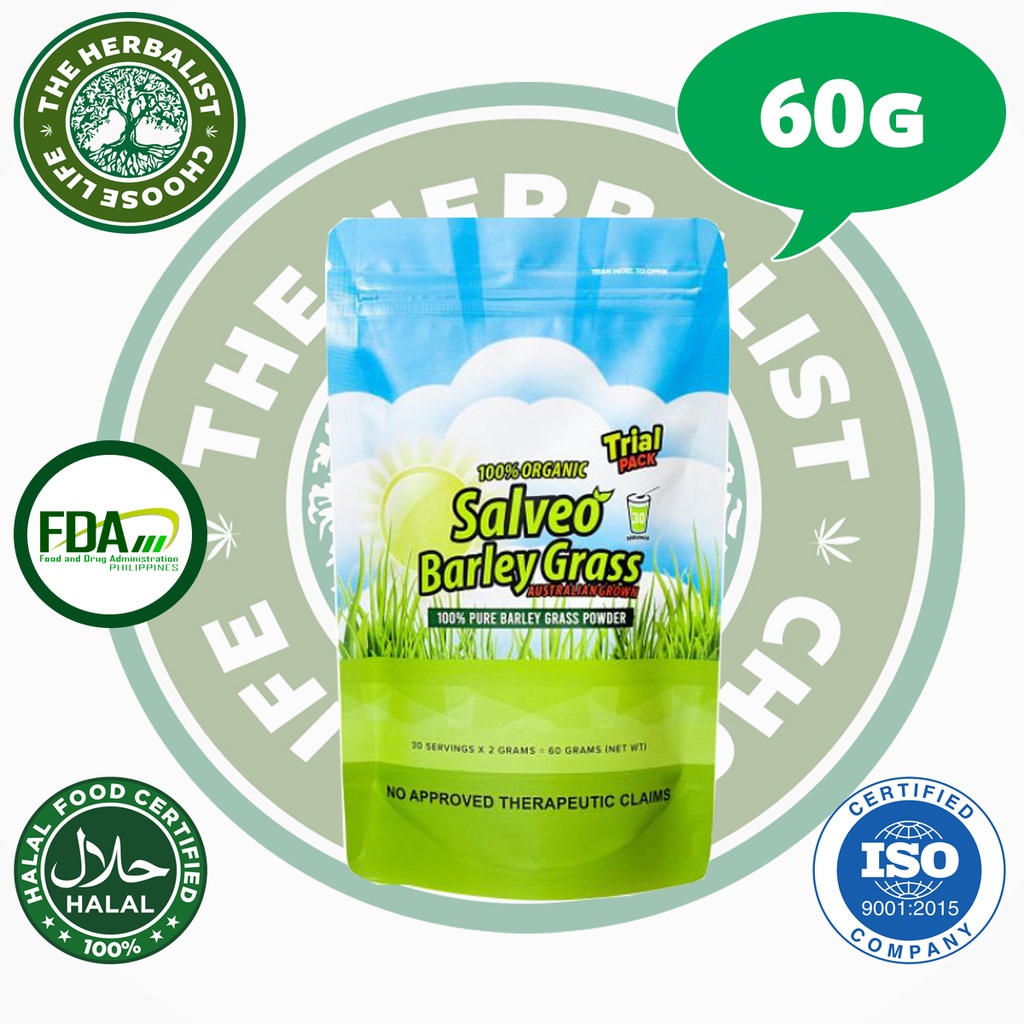 Salveo Barley Grass 100 Pure Barley Grass Powder 60/180 grams Shopee