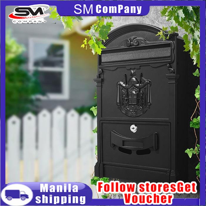 Letter Mailbox Post Box with Waterproof and Lockable Box with European
