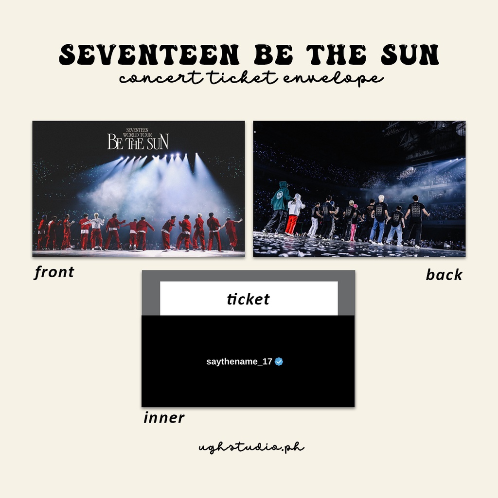 seventeen be the sun concert ticket envelope fanmade merch Shopee