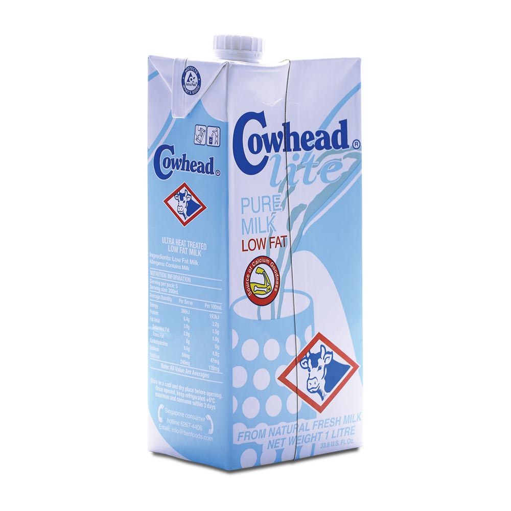 Cowhead Lite Low Fat Pure Milk 1L Shopee Philippines