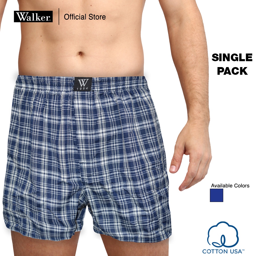 Walker Boxer Checkered Shorts Basic Cotton Comfort (Single Pack ...