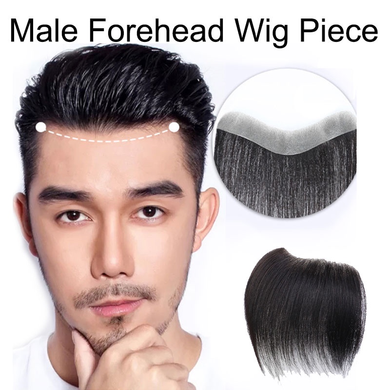 Front Men Toupee Human Hair Piece For Men V Style Front Toupee Wig Remy ...