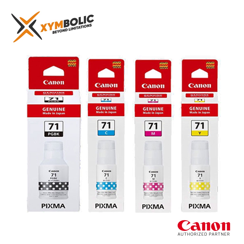Canon 71 CMYK Genuine Ink Bottles for PIXMA G1020 / G2020 / G2060 / G3020 / G3060 Shopee