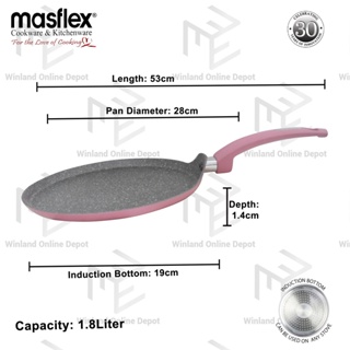 MASFLEX by Winland Spectrum Aluminum Non Stick Induction Multi Flat Pan 28cm NK-C29/PNK #4