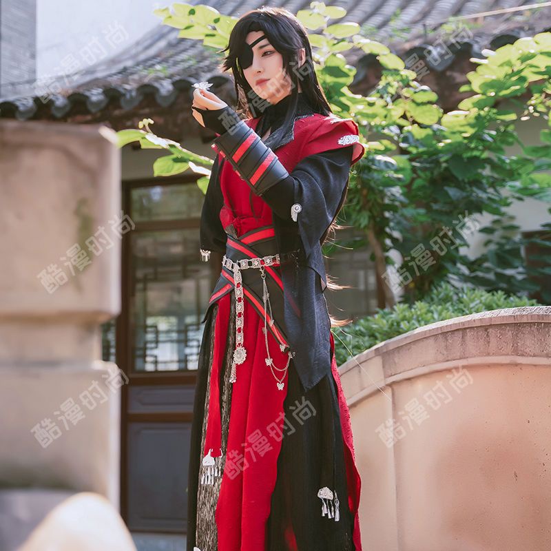 Anime Tian Guan Ci Fu Cosplay Hua Cheng Costume Blakc and Red Outfits ...