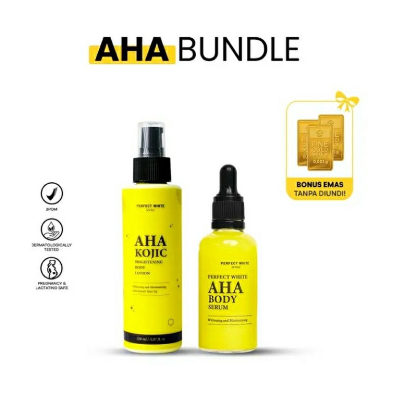 Aha Body Serum+AHA Kojic Brightening Body Lotion Original Lotion Serum AHA Whitening Body