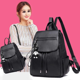 Multifunctional Backpack Autumn Winter New Style Female Student Soft Leather Schoolbag Korean Version Portable Bag Travel