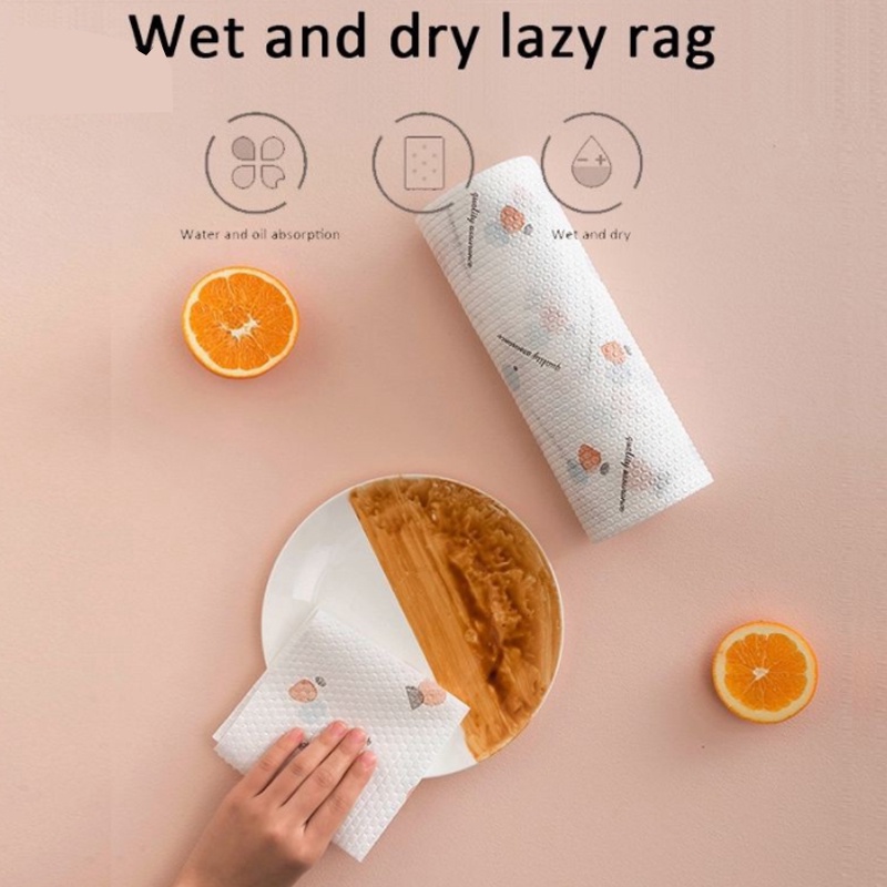 Disposable Clean Lazy Rag Paper Kitchen Oil Absorbent Paper Towels Washable Dish Cloth Dish Towel