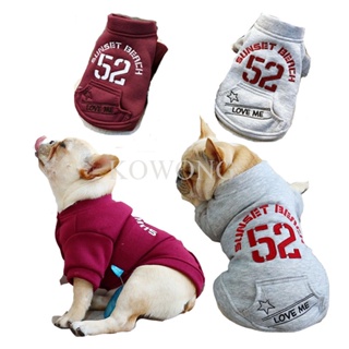 Pet Clothes for Dog Letter Number Print Cotton Sleeves Warm Winter Sports Clothes for Puppy Male Cat