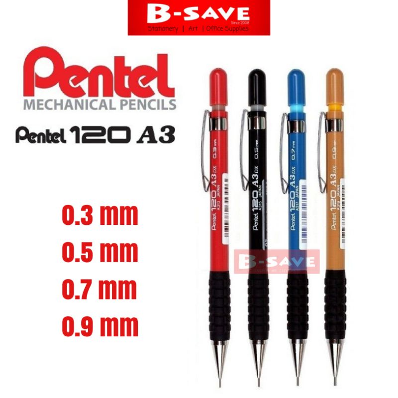 Pentel 120 A3dx Automatic Mechanical Pencil 03mm 09mm Shopee