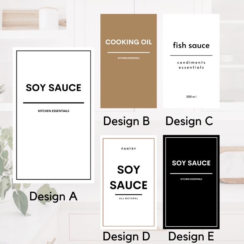 Sticker label for Condiments/ Minimalist Pantry label Sticker/Label for