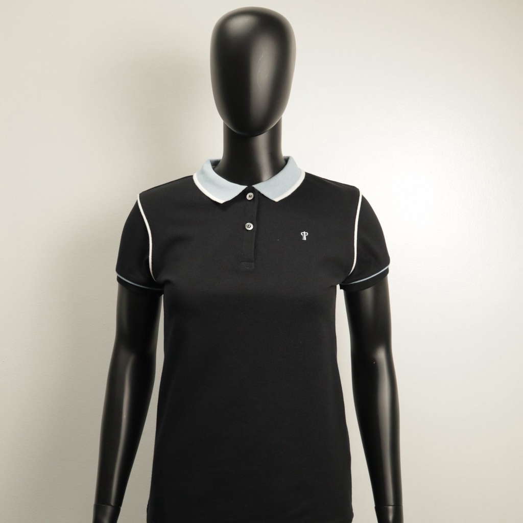 COLLEZIONE C2 22ET1K071 BLACK Pique Women Polo Shirt Custom Fit Key ...