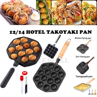 12/14 Holes Takoyaki Pan Frying pan Non-Stick Baking Mold Octopus  Ball Grill Pan egg pan Tamagoyaki
