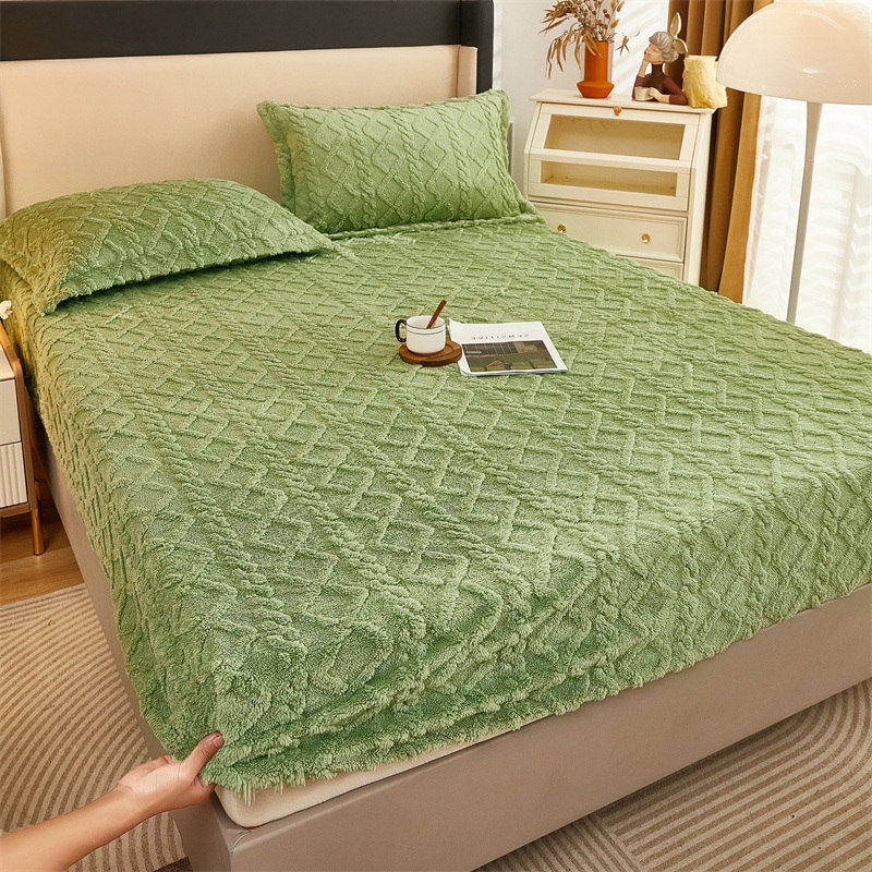 Teflon Coral Fleece Bed Sheet Milk Style Winter Flannel Protective