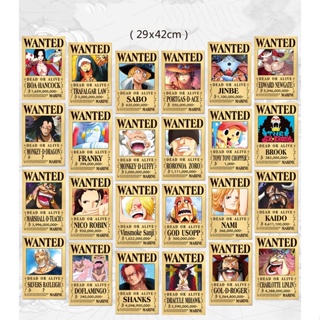 24Pcs Anime One Piece Wanted Order Wanted Order Poster Wall Decoration