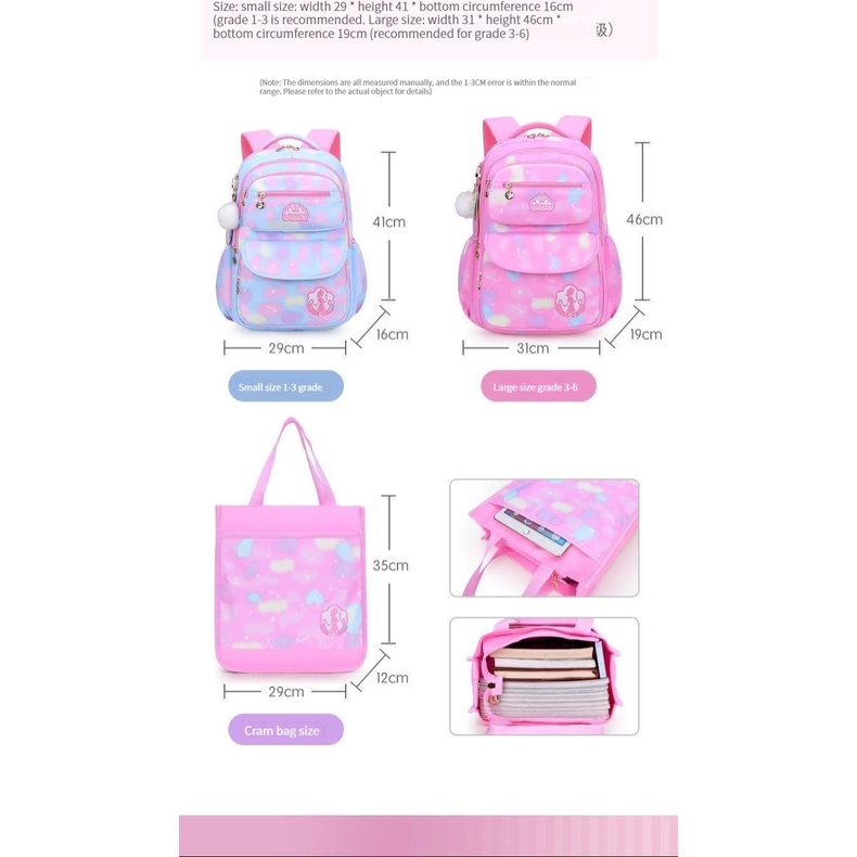 kids bag Waterproof students bag lightweight Fashion Cute princess children's backpack for kids girl — view 3