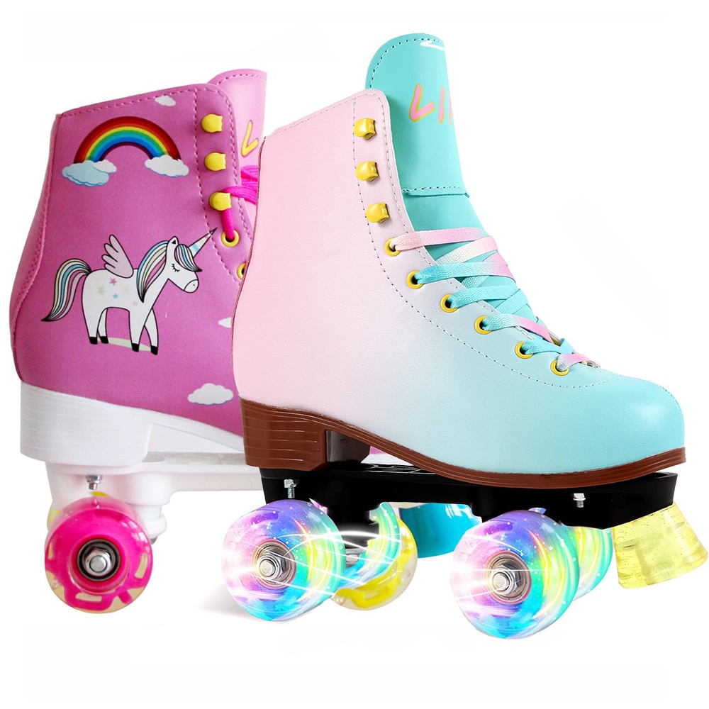 Four Roller Skates LED Balance Roller Skates Double Roller Skates, Kids