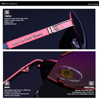strongaromonyu  Mercedes Benz sunglasses Fashion Men's Polarized Mirror Classic Metal Eyeglasses  PH #7
