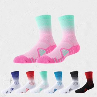 Gradient Basketball Socks Towel Bottom Elite Socks Professional Sports Socks For Men Mid Cut Sock