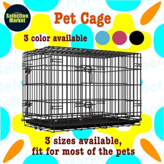 Pet Cage for Cat and Dog Dog Cage with Poop Tray Heavy Duty Pet Collapsible Cage Foldable Pet Cage
