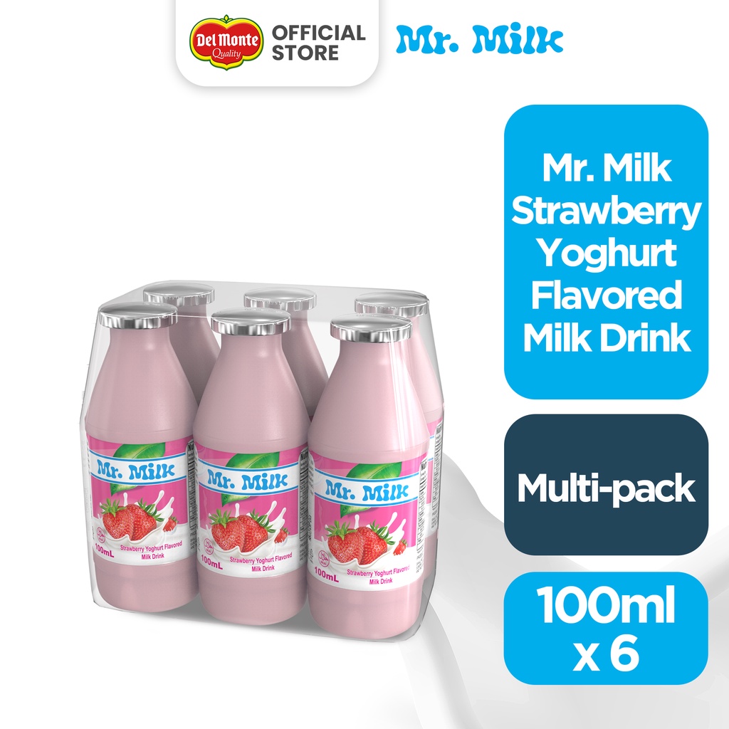 MR. MILK Strawberry Yoghurt Flavored Milk Drink that Kids Love 100ml