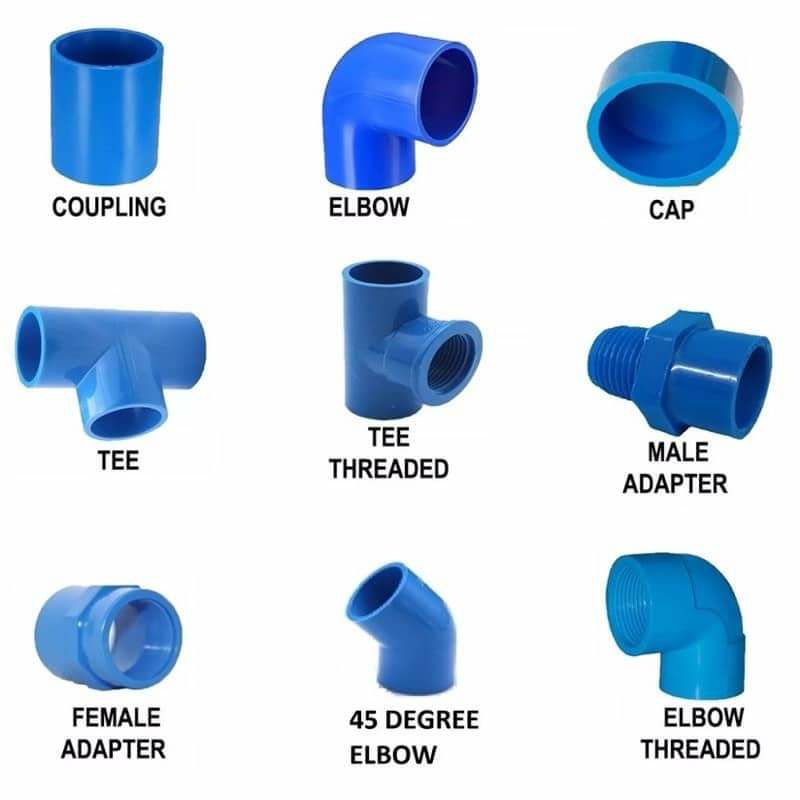 (godex) Pvc Blue Fittings 1 2 (elbow, Tee, Coupling, Male Adaptor 