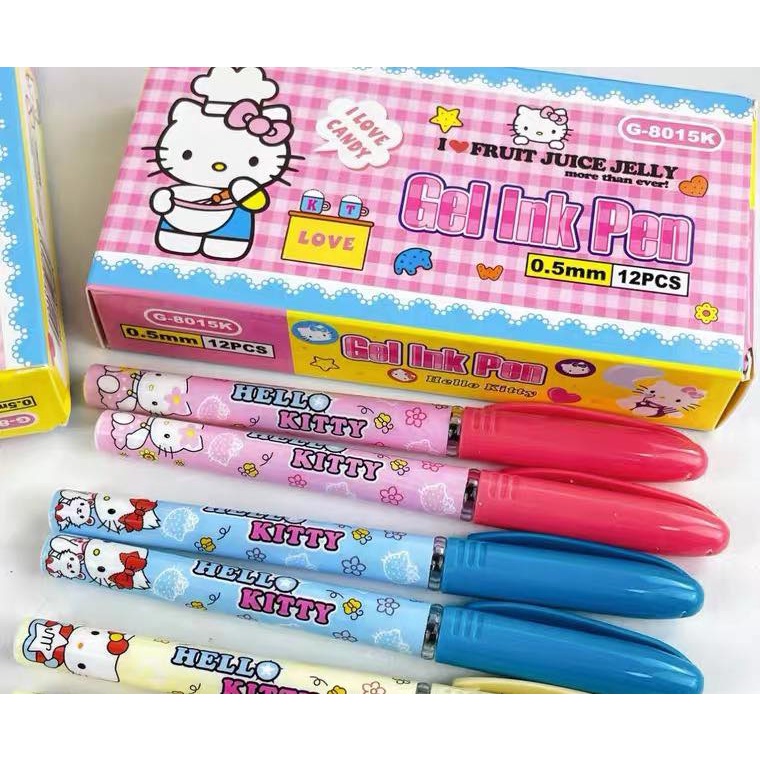 12 In 1 KAPCAT new erasable gel ink pen 0.5mm Hello kitty School