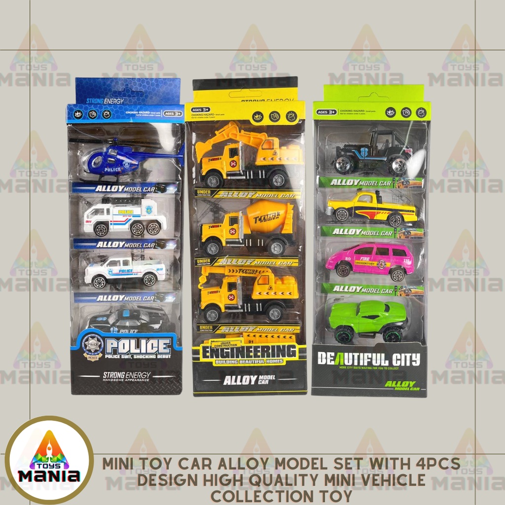 TOYS MANIA Mini Toy Car Alloy Model Set with 4pcs Design High Quality