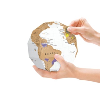 3D Scratch Off Map Globe 3D Assembly World Map Paper Stereo DIY Creative Gift Paper Puzzle Travel Ma #3